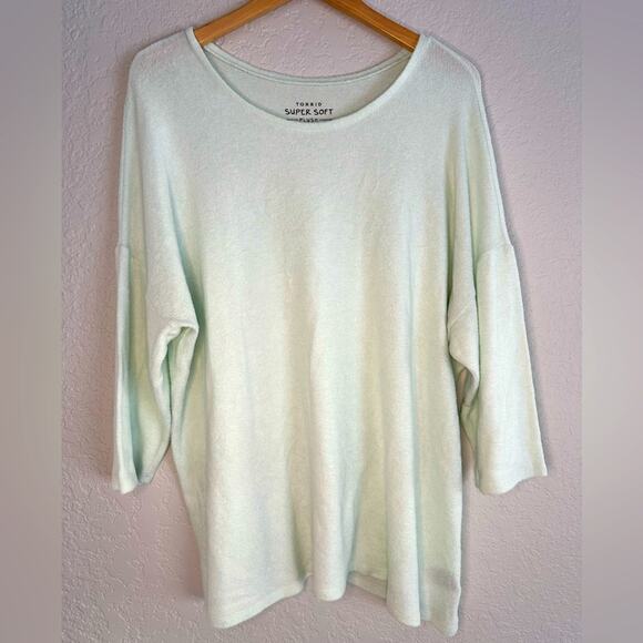 torrid Tops - Torrid 2X Super Soft Plush Mint Green Top Cozy